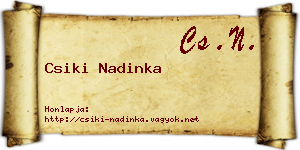 Csiki Nadinka névjegykártya